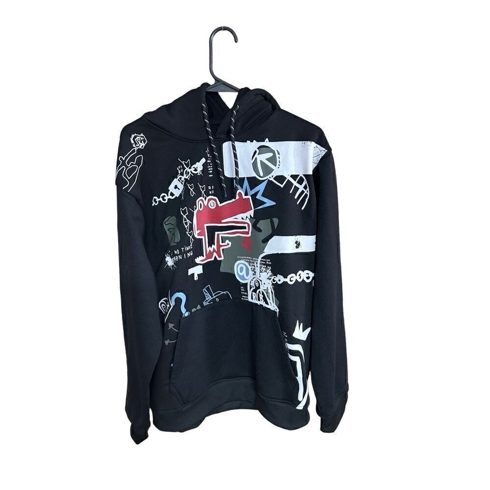SouthPole Hoodie Black Large (L) Dinasaur Alligator Crocodile Patterned